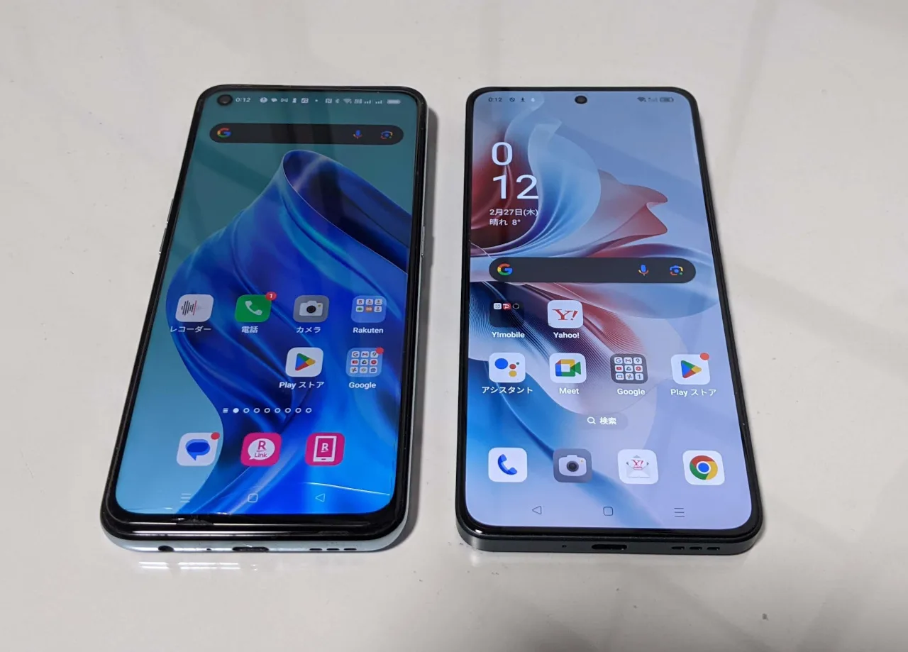 左が\Reno5 A、右がReno11A